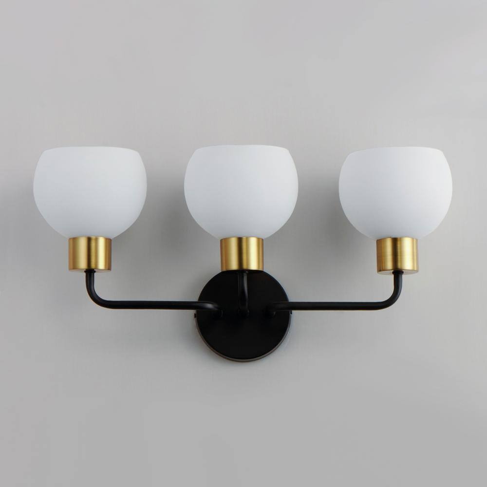 Maxim Lighting Coraline 3-Light Bronze Bath Vanity Light, E26, Steel/Glass