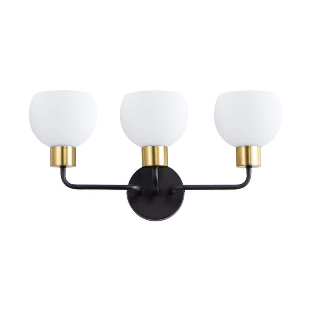 Maxim Lighting Coraline 3-Light Bronze Bath Vanity Light, E26, Steel/Glass