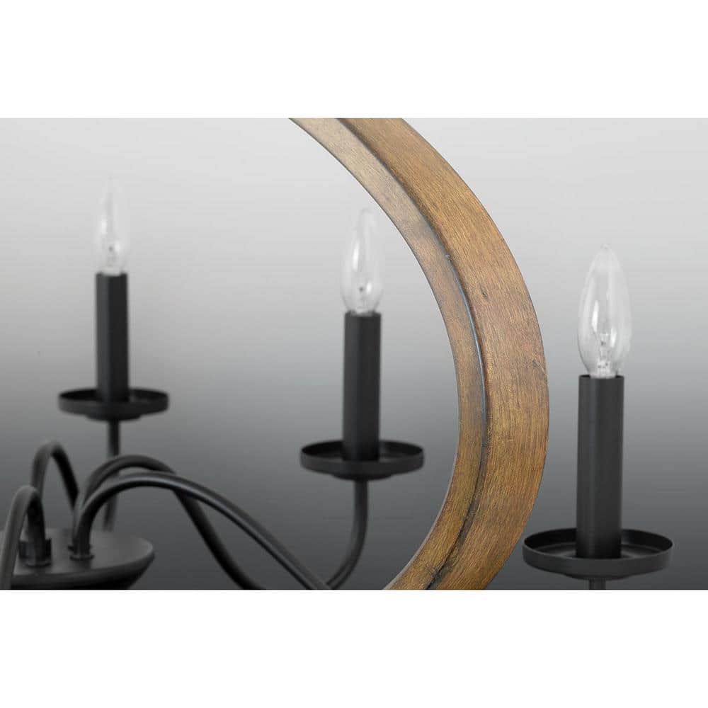 Progress Lighting Fontayne Collection 6-Light Antique Bronze Farmhouse Chandelier Light