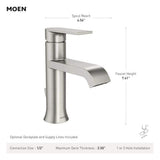 Moen Genta Single Hole Single Handle Bathroom Faucet in Bronzed Gold, with Drain Kit, 2-Pack