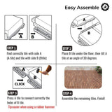 GOGEXX 12 in. x 12 in. Brown Striped Pattern Acacia Wood Interlocking Flooring Deck Tiles Square Outdoor Patio Pack of 30 Tiles