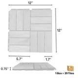 YOFE Brown Acacia Wood 3/4 in. T x 12 in. W Solid Hardwood Flooring Interlocking Deck Tiles - Checker Pattern(20 sqft/case)