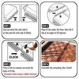 YOFE Brown Acacia Wood 3/4 in. T x 12 in. W Solid Hardwood Flooring Interlocking Deck Tiles - Checker Pattern(20 sqft/case)
