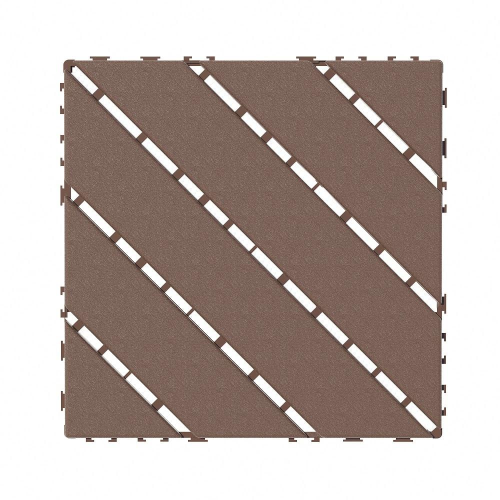Amucolo 12 in. x 12 in. Waterproof Plastic Interlocking Deck Tiles in Brown for Poolside Balcony Backyard (Set of 44 Tiles)