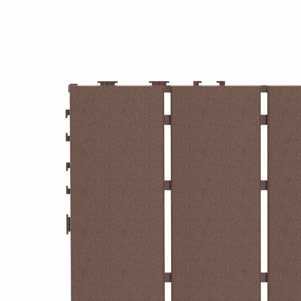 Amucolo 12 in. x 12 in. Waterproof Plastic Interlocking Deck Tiles in Brown for Poolside Balcony Backyard (Set of 44 Tiles)