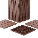 Amucolo 12 in. x 12 in. Waterproof Plastic Interlocking Deck Tiles in Brown for Poolside Balcony Backyard (Set of 44 Tiles)