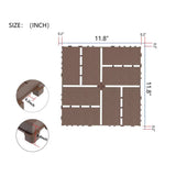 Amucolo 12 in. x 12 in. Waterproof Plastic Interlocking Deck Tiles in Brown for Poolside Balcony Backyard (Set of 44 Tiles)