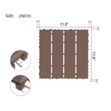 Amucolo 12 in. x 12 in. Waterproof Plastic Interlocking Deck Tiles in Brown for Poolside Balcony Backyard (Set of 44 Tiles)