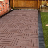 Amucolo 12 in. x 12 in. Waterproof Plastic Interlocking Deck Tiles in Brown for Poolside Balcony Backyard (Set of 44 Tiles)