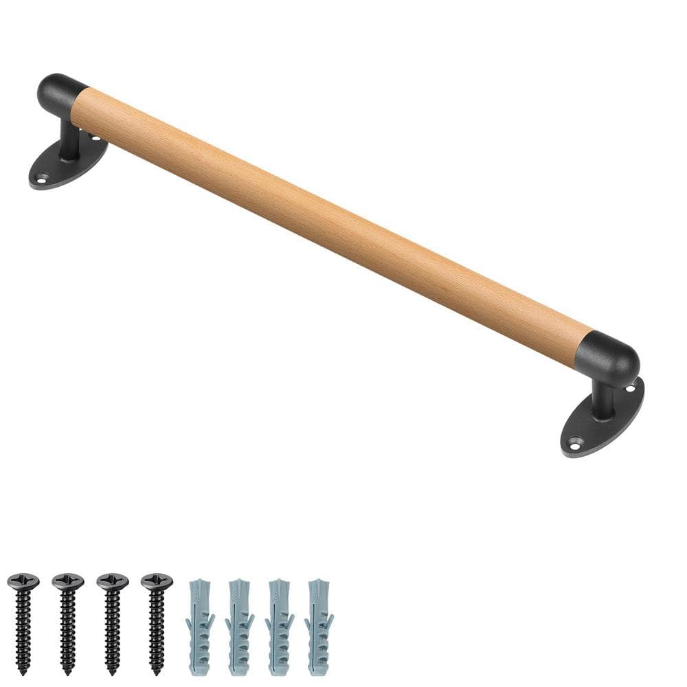 Angel Sar 36 in. Wood Handrail Indoor Stairs Handrail Wall Mount Handrail, Barrier-Free Staircase Grab Bar for Elderly