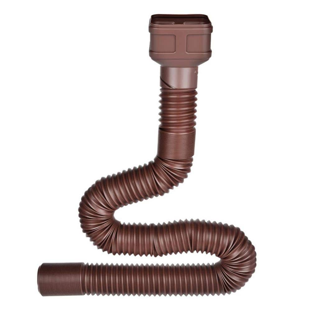 Angel Sar 7 ft. Brown Long Gutter Downspout Extensions, Outer Diameter 3 in. Downspout Extender for Rainwater Drainage Flexible