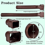 Angel Sar 7 ft. Brown Long Gutter Downspout Extensions, Outer Diameter 3 in. Downspout Extender for Rainwater Drainage Flexible
