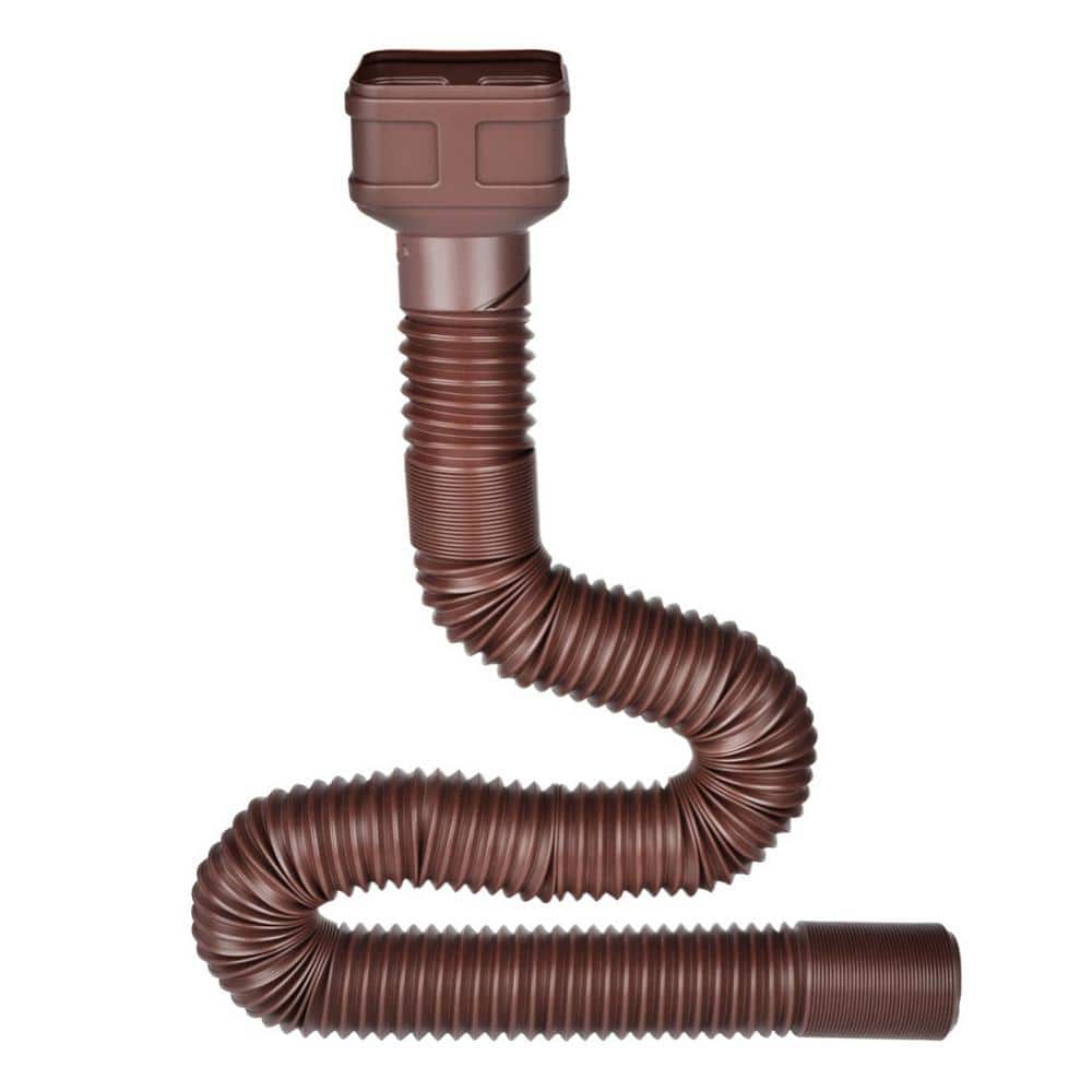 Angel Sar 7 ft. Brown Long Gutter Downspout Extensions, Outer Diameter 3 in. Downspout Extender for Rainwater Drainage Flexible