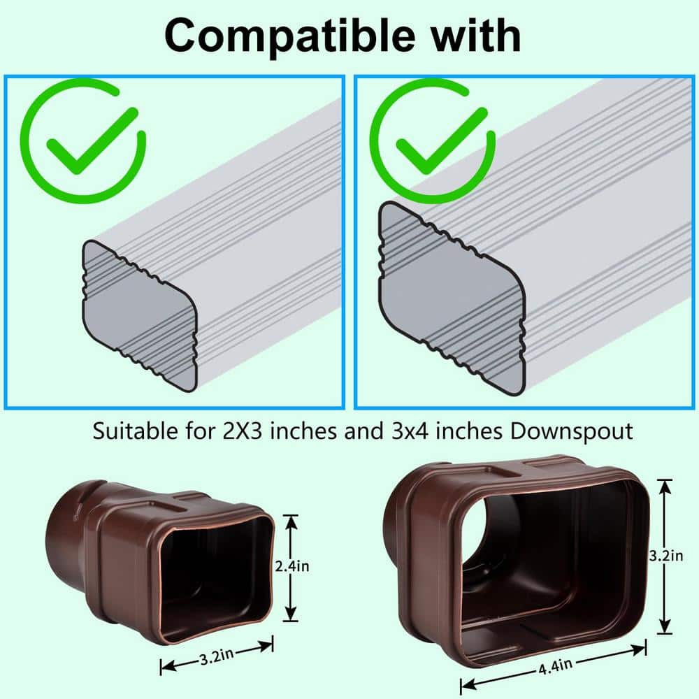 Angel Sar 7 ft. Brown Long Gutter Downspout Extensions, Outer Diameter 3 in. Downspout Extender (2-Pack)