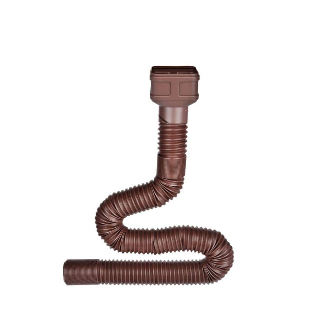 Angel Sar 7 ft. Brown Long Gutter Downspout Extensions, Outer Diameter 3 in. Downspout Extender (2-Pack)