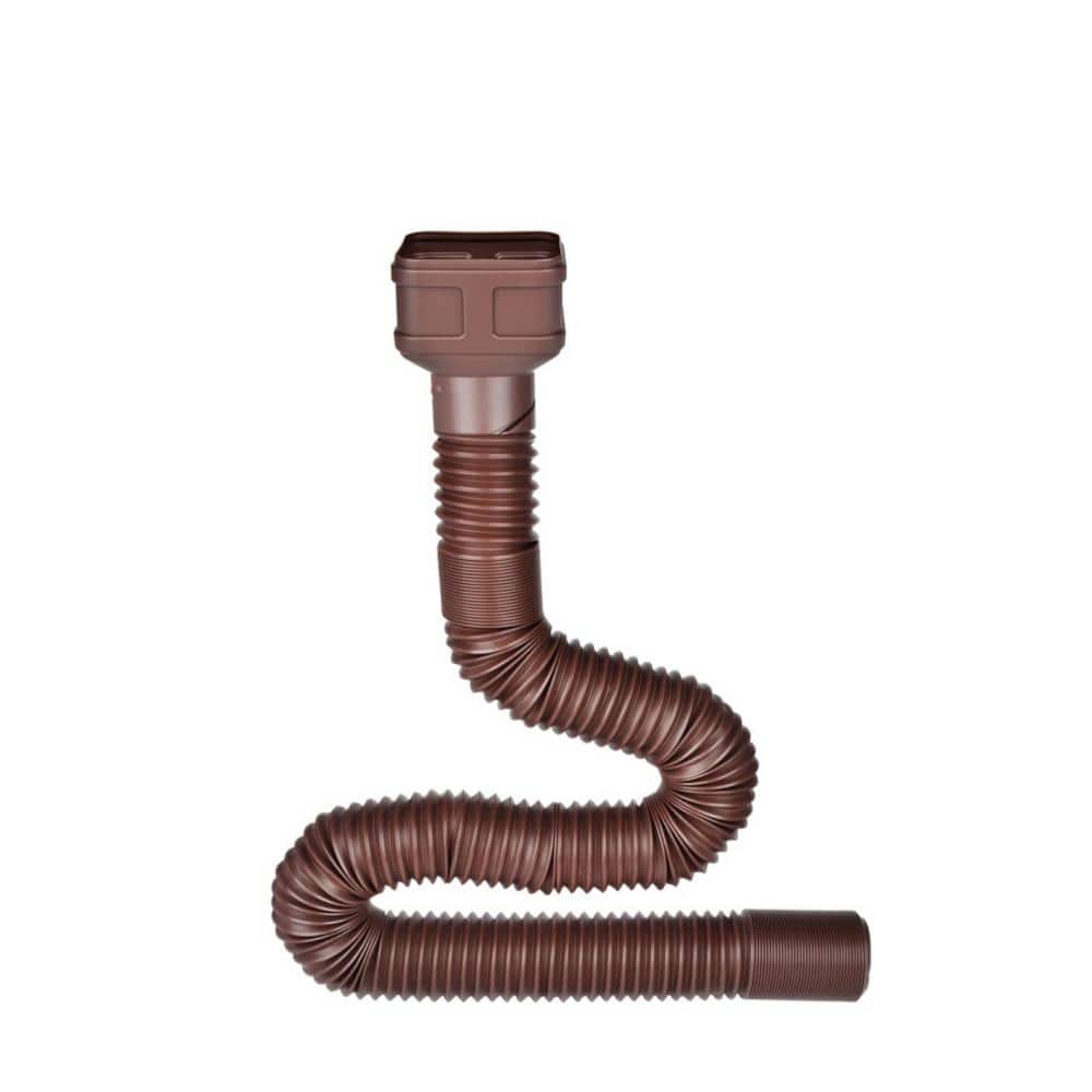 Angel Sar 7 ft. Brown Long Gutter Downspout Extensions, Outer Diameter 3 in. Downspout Extender (2-Pack)