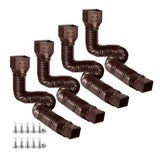 Angel Sar Brown Rain Gutter Downspout Extensions Flexible, Extendable from 21 to 68 in. (4-Pack)