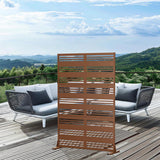 cadeninc 3.92 ft. x 6 ft. Outdoor and Indoor Freestanding Metal Privacy Screen - Brown