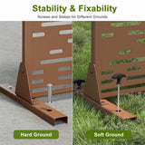 cadeninc 3.92 ft. x 6 ft. Outdoor and Indoor Freestanding Metal Privacy Screen - Brown