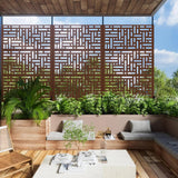 cadeninc 3.92 ft. x 6 ft. Metal Privacy Screen Panels in Brown