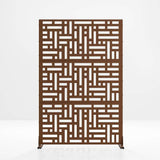 cadeninc 3.92 ft. x 6 ft. Metal Privacy Screen Panels in Brown