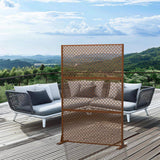 cadeninc Metal Privacy Screen, 3.92 ft. x 6 ft. Freestanding Fence Panels, Brown