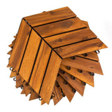 Pro Space 12 in. x 12 in. Acacia Wood Interlocking Flooring Deck Tile Checker Pattern Brown (10-Pack)