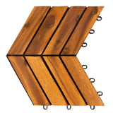 Pro Space 12 in. x 12 in. Acacia Wood Interlocking Flooring Deck Tile Checker Pattern Brown (10-Pack)
