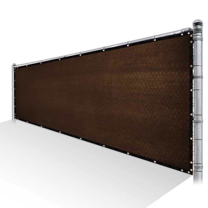 COLOURTREE 4 ft. x 49 ft. Brown Privacy Fence Screen HDPE Mesh Windscreen with Reinforced Grommets for Garden Fence (Custom Size)