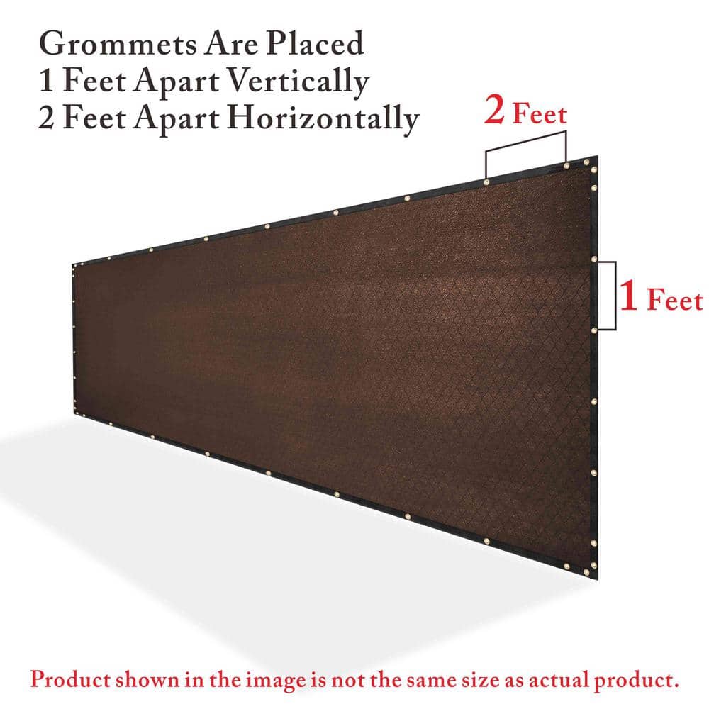 COLOURTREE 4 ft. x 50 ft. Brown Privacy Fence Screen HDPE Mesh Windscreen with Reinforced Grommets for Garden Fence (Custom Size)