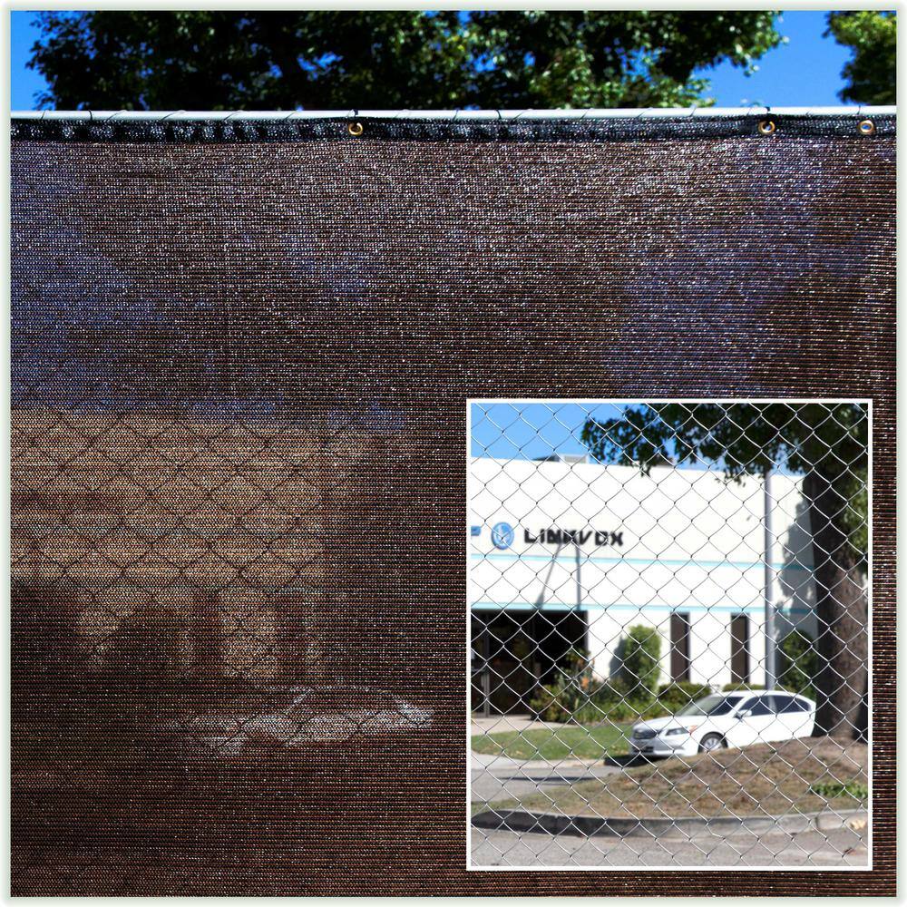 COLOURTREE 4 ft. x 50 ft. Brown Privacy Fence Screen HDPE Mesh Windscreen with Reinforced Grommets for Garden Fence (Custom Size)
