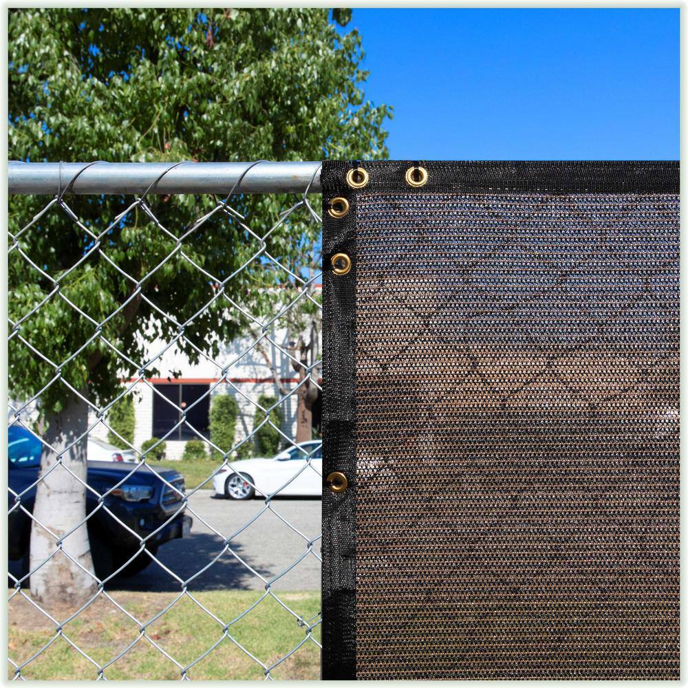 COLOURTREE 4 ft. x 50 ft. Brown Privacy Fence Screen HDPE Mesh Windscreen with Reinforced Grommets for Garden Fence (Custom Size)