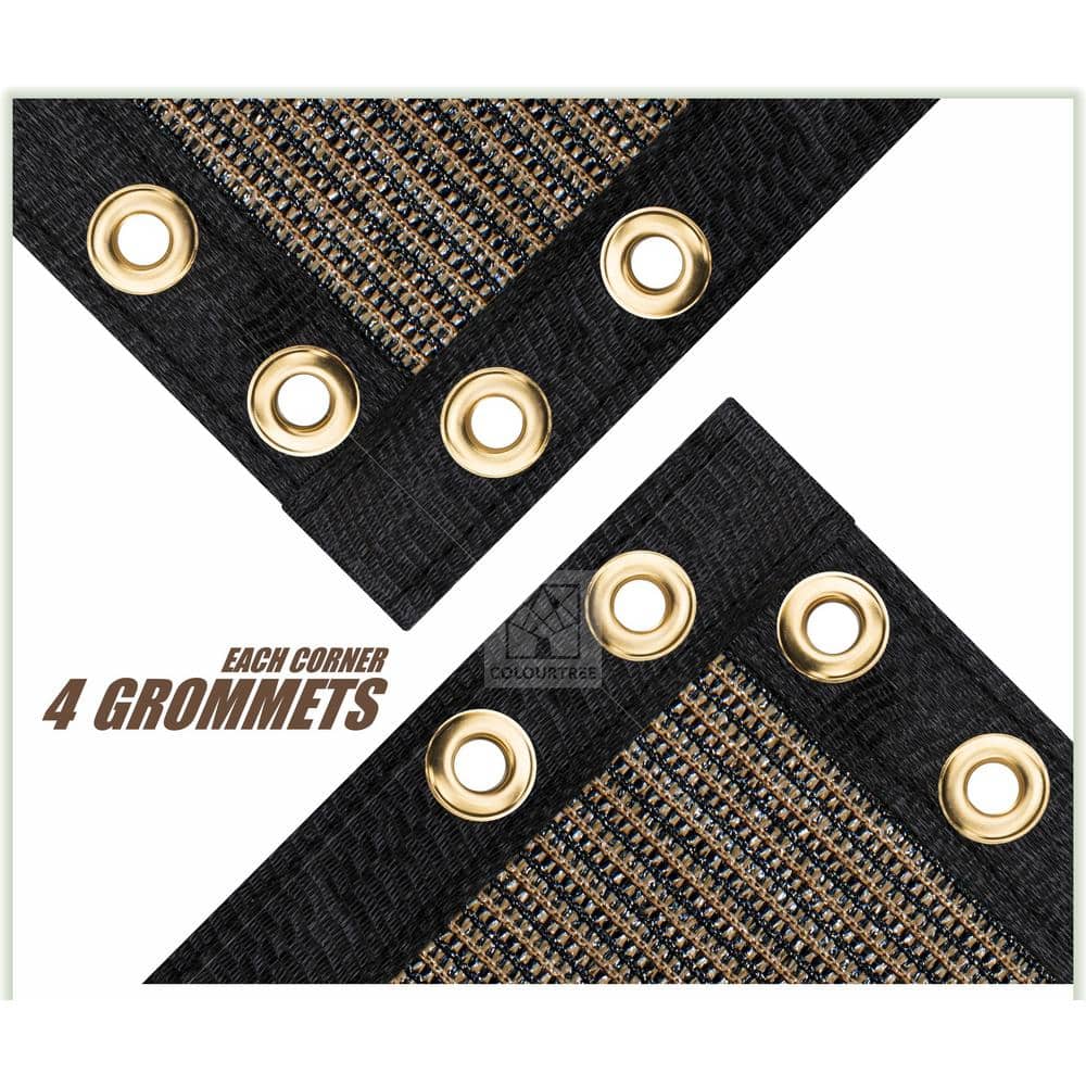 COLOURTREE 4 ft. x 50 ft. Brown Privacy Fence Screen HDPE Mesh Windscreen with Reinforced Grommets for Garden Fence (Custom Size)