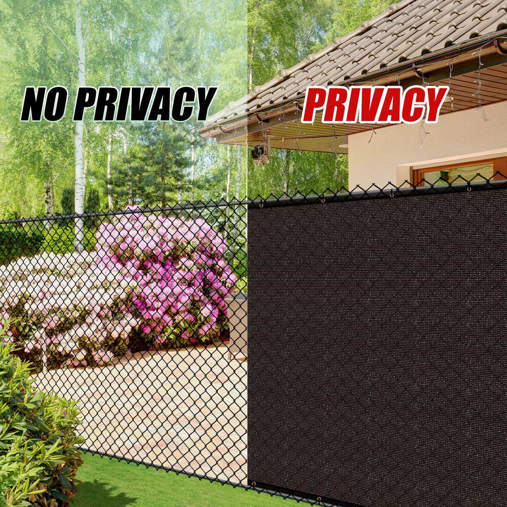 COLOURTREE 8 ft. x 128 ft. Brown Privacy Fence Screen HDPE Mesh Netting with Reinforced Grommets for Garden Fence (Custom Size)