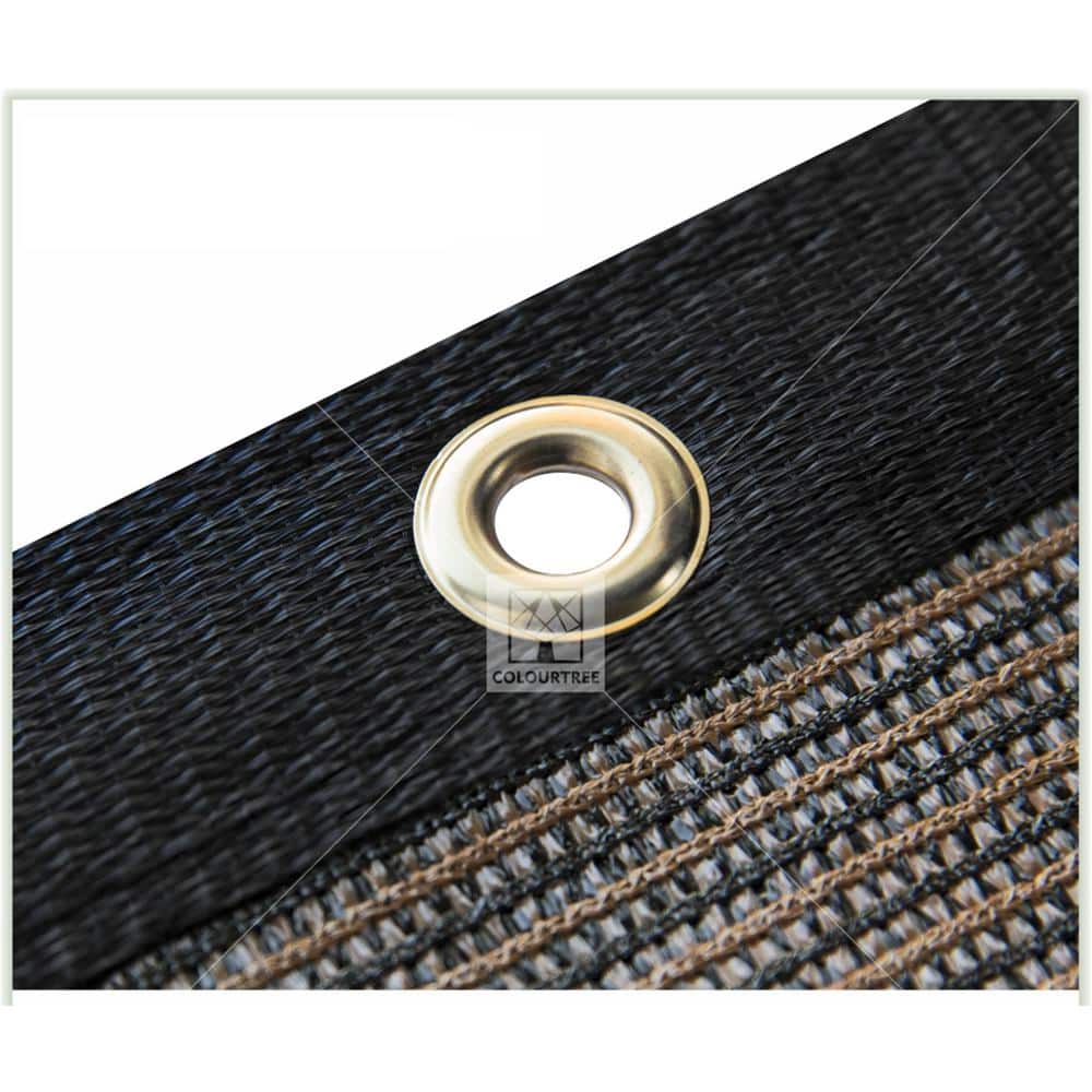 COLOURTREE 4 ft. x 12 ft. Brown Privacy Fence Screen Mesh Fabric Cover Windscreen with Reinforced Grommets for Garden Fence
