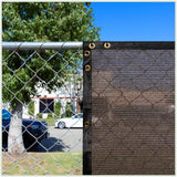 COLOURTREE 4 ft. x 12 ft. Brown Privacy Fence Screen Mesh Fabric Cover Windscreen with Reinforced Grommets for Garden Fence