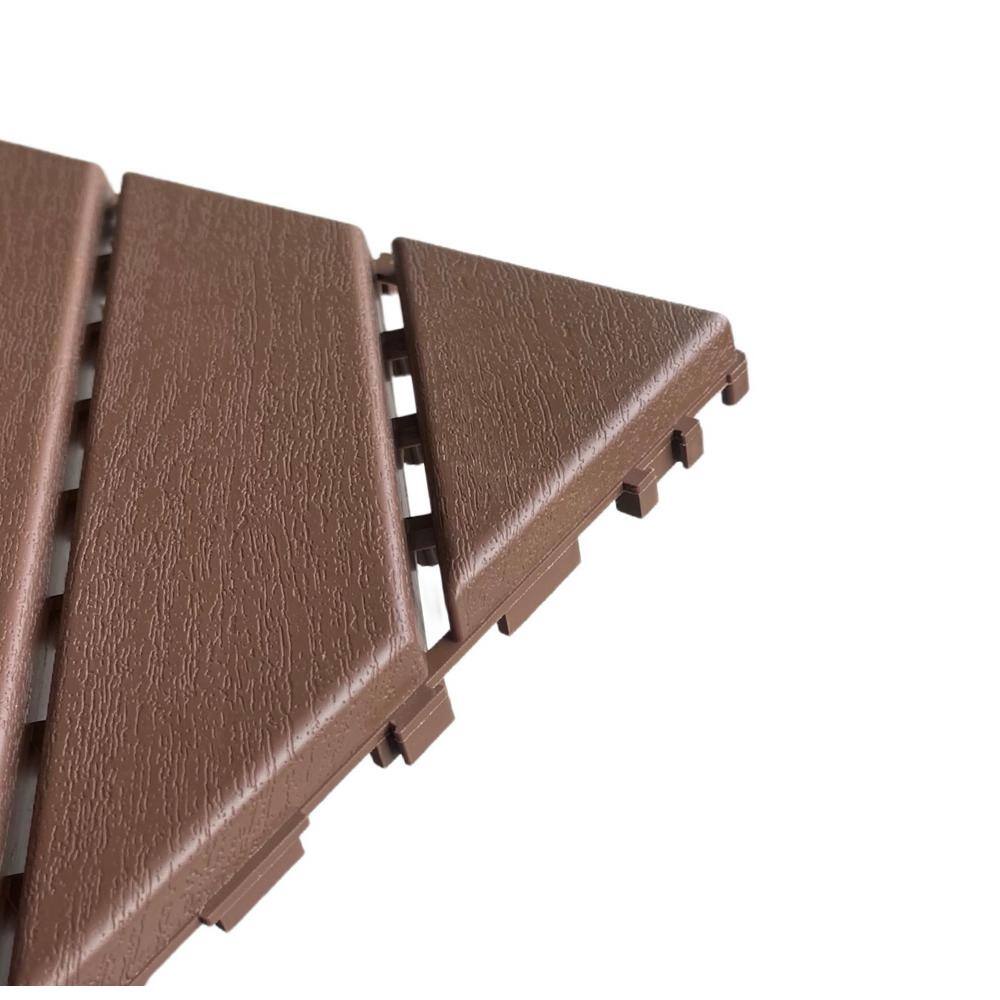 1 ft. x 1 ft. Polypropylene Deck Tile in Dark Brown (44-Piece)