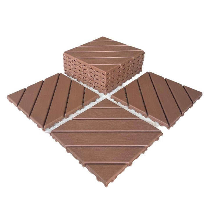 1 ft. x 1 ft. Polypropylene Deck Tile in Dark Brown (44-Piece)