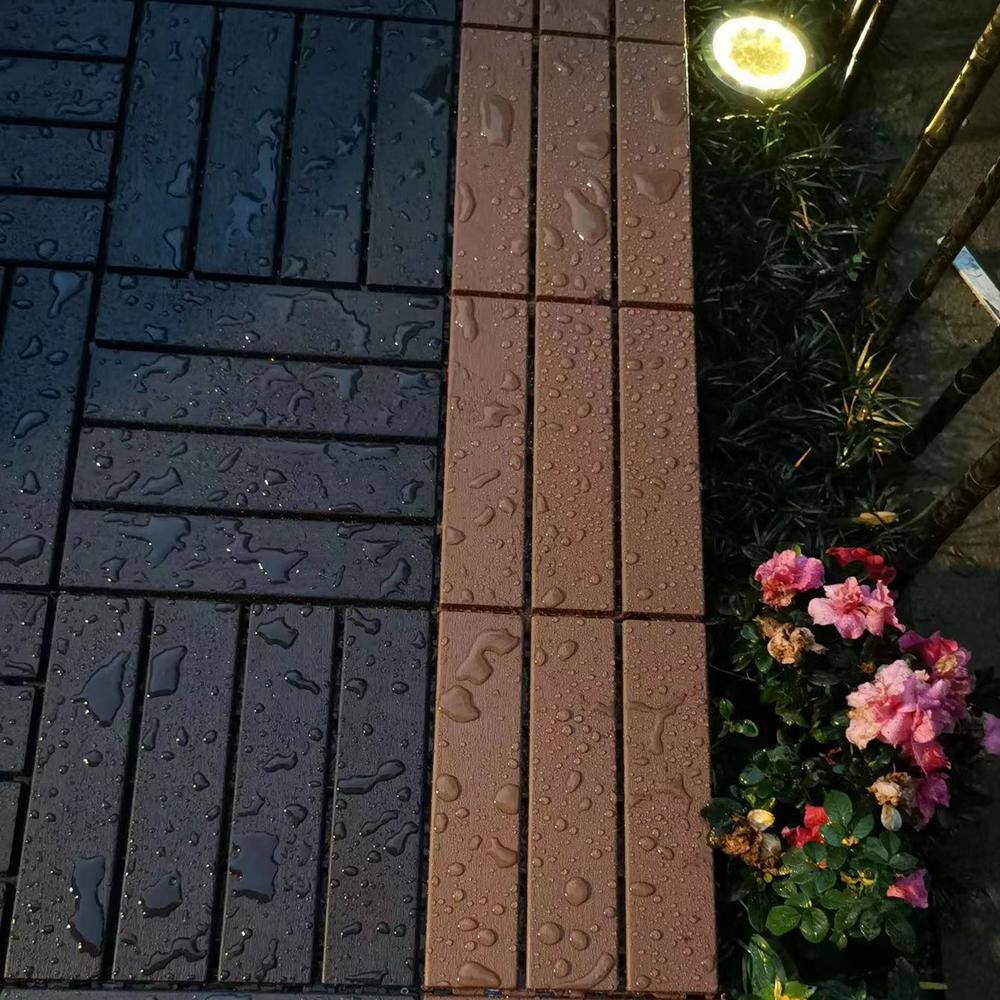 1 ft. x 1 ft. Outdoor Square Waterproof Deck Tile in Brown, All Weather Use ( 44 Per Case)