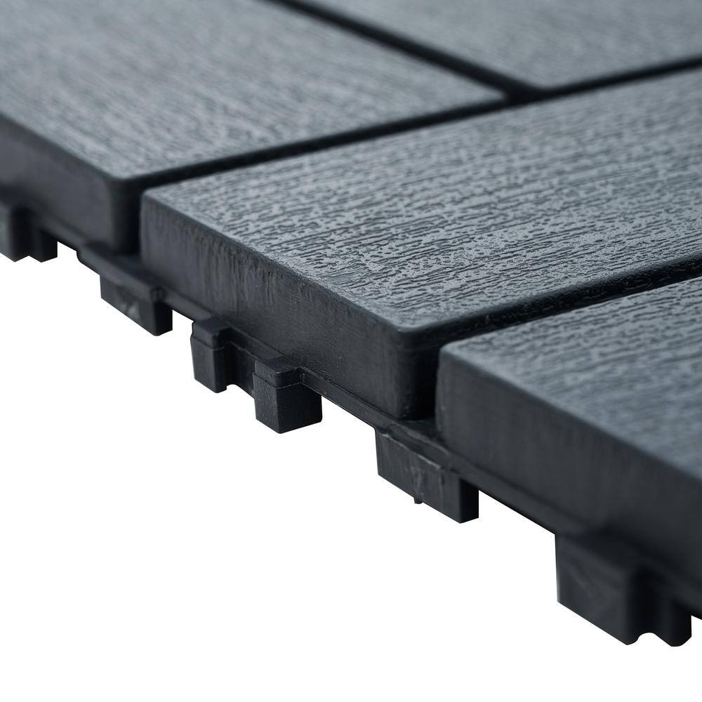 1 ft. x 1 ft. Outdoor Square Waterproof Deck Tile in Gray, All Weather Use ( 44 Per Case)