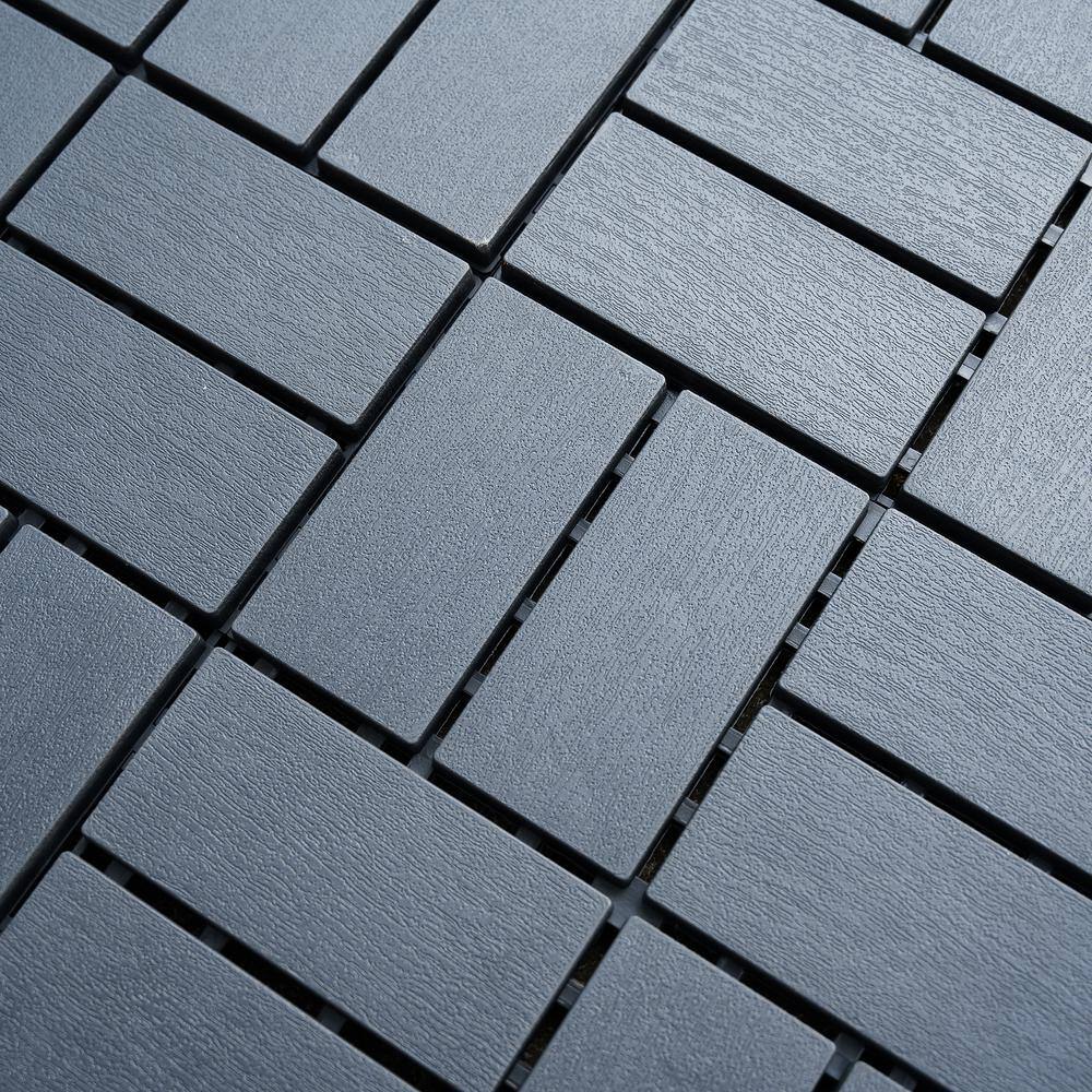 1 ft. x 1 ft. Outdoor Square Waterproof Deck Tile in Gray, All Weather Use ( 44 Per Case)