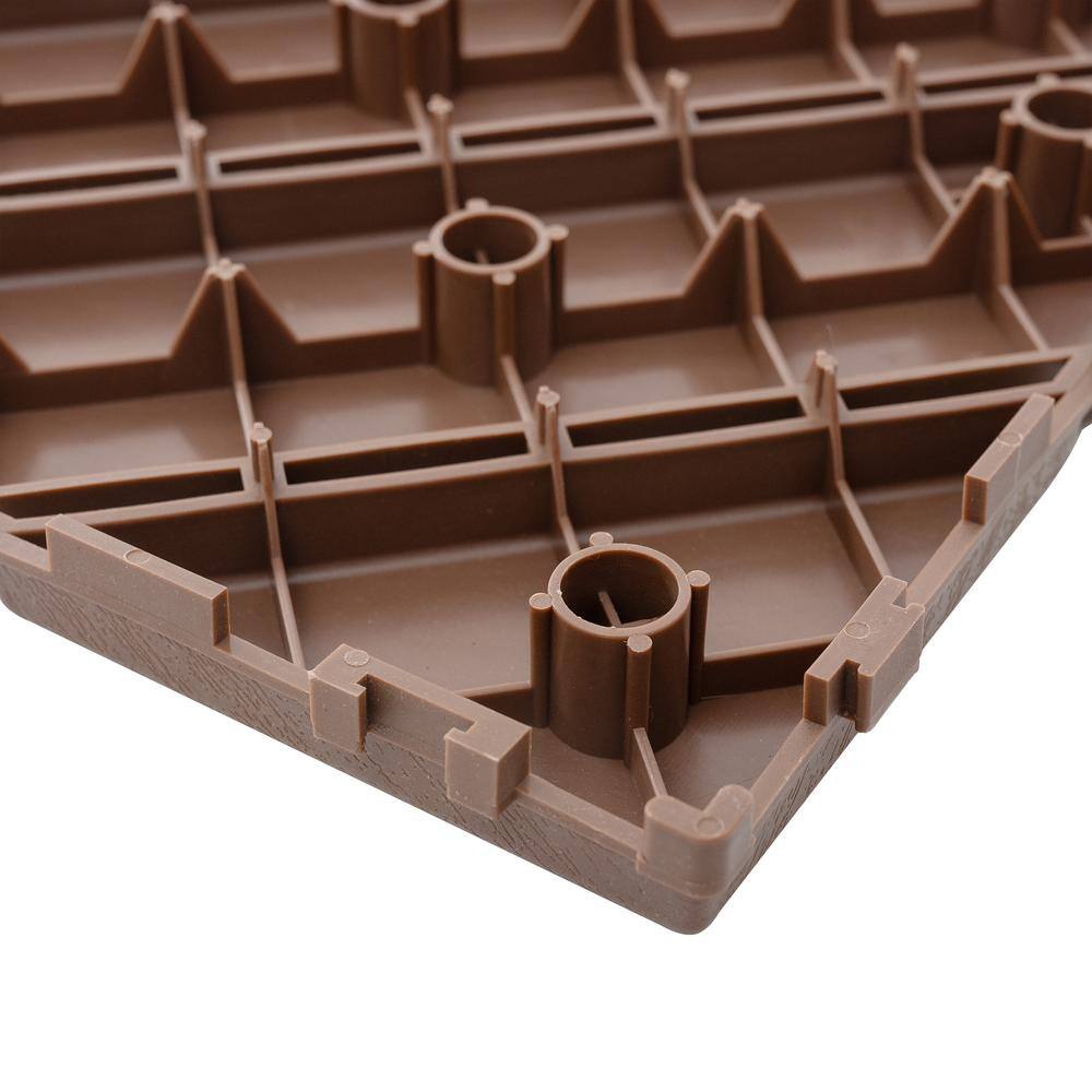 1 ft. x 1 ft. Outdoor Square Waterproof Deck Tile in Brown, All Weather Use ( 44 Per Case)
