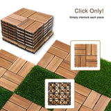 1 ft. x 1 ft. Plastic Interlock Square Deck Tile in Brown Include 36-Piece DIY and 8-Piece Simulated Lawn Tile (44-Pack)