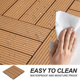 1 ft. x 1 ft. Plastic Composite Deck Tile in Brown, Resist Rust, Water, Easy to DIY and Maintain(20 per Case)