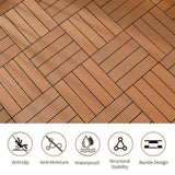 1 ft. x 1 ft. Plastic Composite Deck Tile in Brown, Resist Rust, Water, Easy to DIY and Maintain(20 per Case)