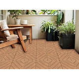 1 ft. x 1 ft. Plastic Composite Deck Tile in Brown, Resist Rust, Water, Easy to DIY and Maintain(35 per Case)