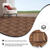 12 in. x 12 in. Outdoor Acacia Wood Flooring Interlocking Deck Tiles in Brown (10-Pieces)
