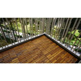 12 in. x 24 in. Acacia Wood Interlocking Brown Flooring Deck Tile (6-Pack)