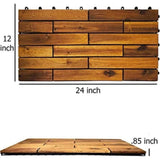 12 in. x 24 in. Acacia Wood Interlocking Brown Flooring Deck Tile (6-Pack)