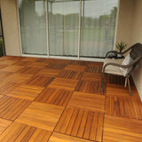 DeckWise WiseTile 2 ft. x 2 ft. Solid Hardwood Plantation Teak Deck Tile in Brown (1 Tile)